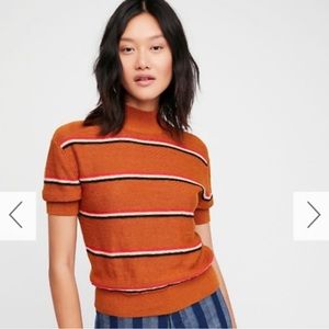 Free People “That 70s” Mockneck Sweater Tee Sz. L